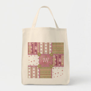 Shabby Chic Monogram Patchwork Tote Bag