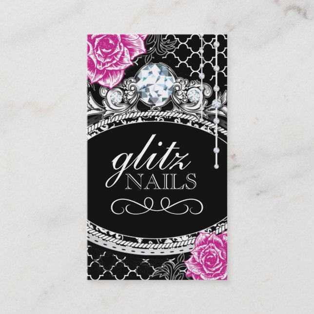Shabby Chic Nail Salon Business Cards (Front)