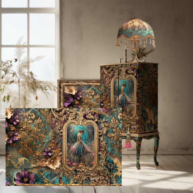Shabby Chic, Ornamental, Portrait of a Dancer Tissue Paper (Shabby Chic, Tattered Scrapbook Collage, Ballerina Portrait, & Floral, Furniture Decoupage Paper)