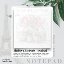 Shabby Chic Paris-Inspired Vintage Design Notepad