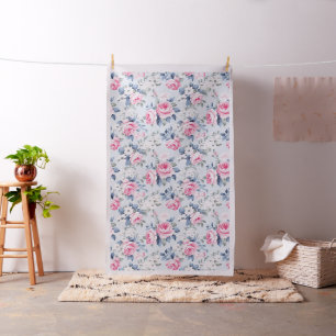 Shabby Chic Pastel Pink Roses and flowers pattern Fabric