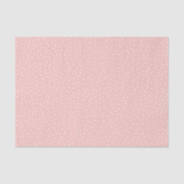 Shabby Chic Pastel Pink & White Polka Dot Pattern Tissue Paper (Front)
