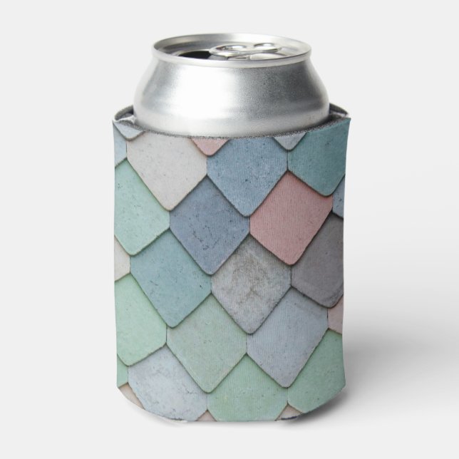 Shabby Chic Pastel Tiles Can Cooler (Can Front)