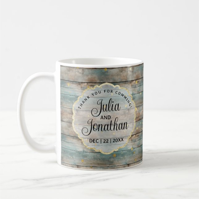Shabby Chic Pastel Wood Thank You Coffee Mug (Left)
