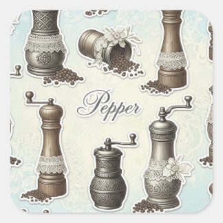 Shabby Chic. Pepper, by Natasha Us   Square Sticker