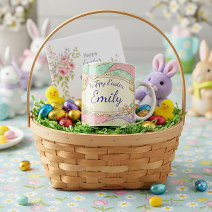 Shabby Chic personalised Easter cocoa Coffee Mug
