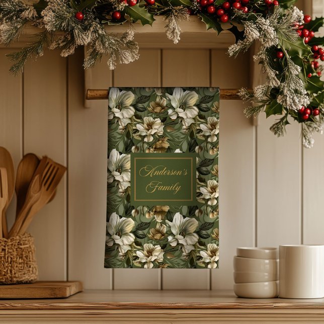 Shabby Chic Personalised Sage Green Towel Accent (Shabby Chic Personalized Sage Green Towel Accent)