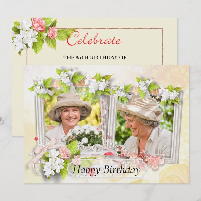Shabby Chic Photo Birthday Card (Front/Back)