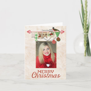 Shabby Chic Photo Christmas Card with easy to use