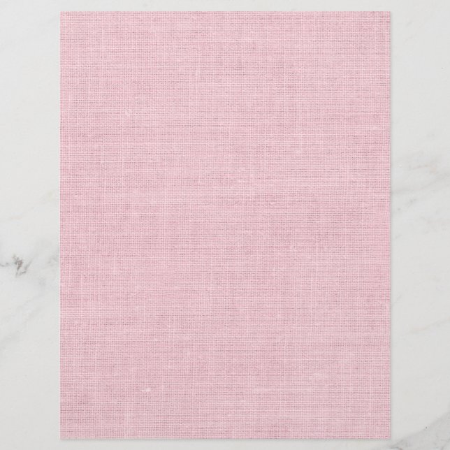 Shabby Chic Pink Burlap Print Scrapbook Paper Custom Letterhead (Front)