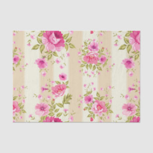 shabby chic, pink floral,beige,vintage,victorian tissue paper