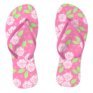 Shabby Chic Pink Floral Flip Flops