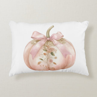 Shabby Chic Pink Floral Pumpkin Coquette Autumn Decorative Cushion