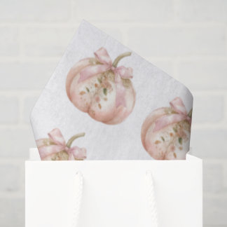 Shabby Chic Pink Floral Pumpkin Coquette Autumn Tissue Paper
