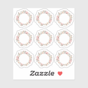 Shabby Chic Pink Floral Roses Wreath Planner Sheet