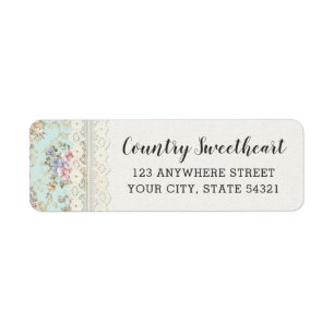 Shabby Chic Pink Floral Vintage Return Address