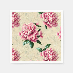 Shabby Chic Pink Gardenias Napkin