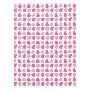 Shabby Chic Pink Hearts Table Cloth