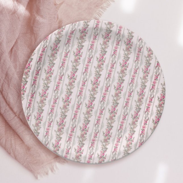 Shabby Chic Pink Love Shack Coquette Garden Paper Plate (Creator Uploaded)