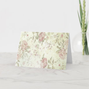 Shabby Chic Pink Rose Floral Card