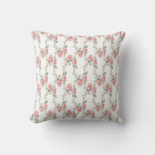 Shabby Chic Pink Rose Floral Cushion