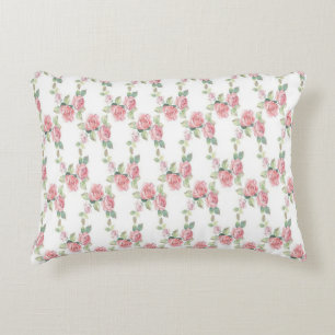 Shabby Chic Pink Rose Floral Decorative Cushion