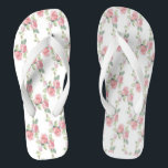 Shabby Chic Pink Rose Floral Flip Flops<br><div class="desc">Shabby Chic Pink Rose Floral Girls Flip Flops</div>
