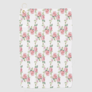 Shabby Chic Pink Rose Floral Golf Towel