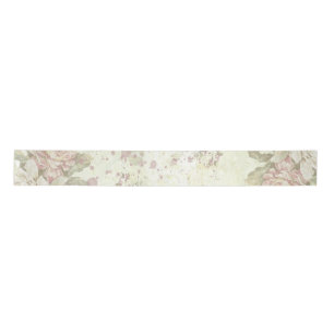 Shabby Chic Pink Rose Floral Satin Ribbon