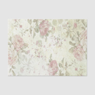 Shabby Chic Pink Rose Floral Tissue Paper