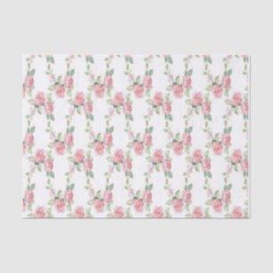 Shabby Chic Pink Rose Floral Tissue Paper