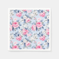 Shabby Chic Pink Roses Seamless Pattern