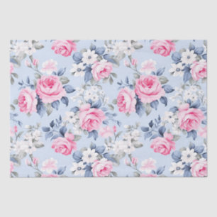 Shabby Chic Pink Roses Seamless Pattern Tissue Paper
