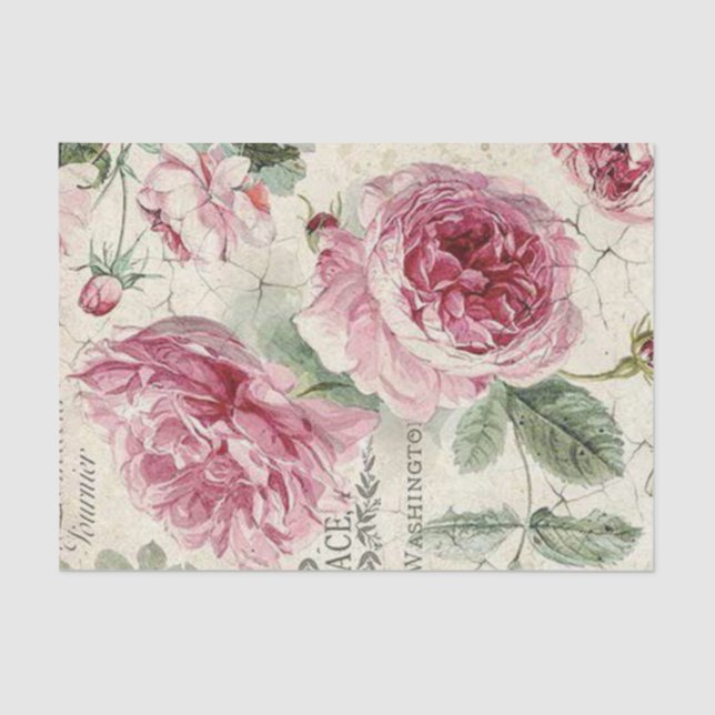 Shabby Chic Pink Series Design 13 Tissue Paper (Front)
