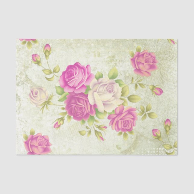 Shabby Chic Pink Series Design 1 Tissue Paper (Front)