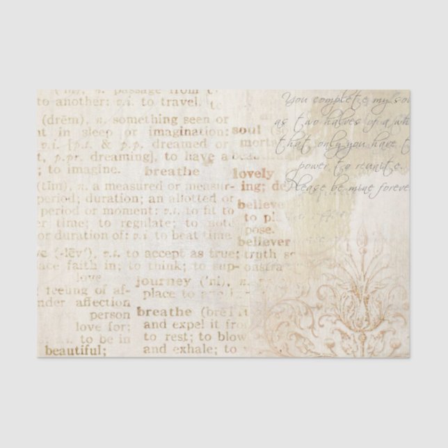 Shabby Chic Pink Series Design 3 Tissue Paper (Front)