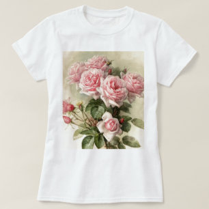 Shabby Chic Pink Victorian Roses T-Shirt