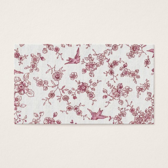 Shabby Chic Pink Vintage Birds Floral Pattern (Front)