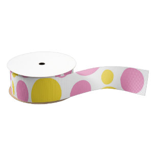 Shabby Chic Pink & Yellow Grosgrain Ribbon