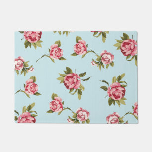 Shabby Chic - pink, yellow or blue background Doormat