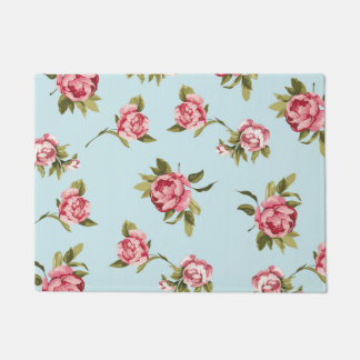 Shabby Chic - pink, yellow or blue background Doormat