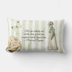 Shabby Chic Pride and Prejudice book quote Lumbar Cushion