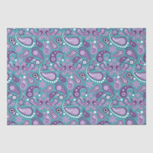 Shabby Chic Purple and blue Paisley Pattern Tissue Paper