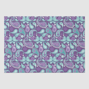 Shabby Chic Purple and Light blue Paisley Pattern Tissue Paper