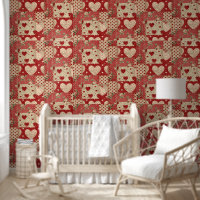 Shabby Chic Red Patchwork Pattern