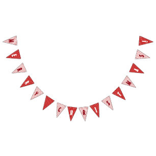 Shabby Chic Red White Polka Dots Nordic Bunting