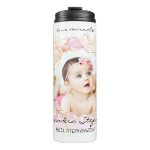 Shabby Chic Retro Baby Girl First Brithday Photo Thermal Tumbler