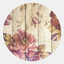 Shabby Chic Romantic Roses on Wooden Wall