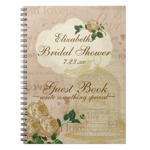 Shabby Chic Romantic Vintage Bridal Guest Book  