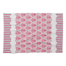 Shabby Chic Rose & Blue Damask & Stripes